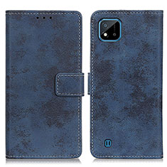 Custodia Portafoglio In Pelle Cover con Supporto D05Y per Realme C20A Blu