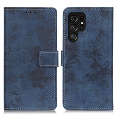 Custodia Portafoglio In Pelle Cover con Supporto D05Y per Samsung Galaxy S24 Ultra 5G Blu