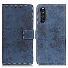 Custodia Portafoglio In Pelle Cover con Supporto D05Y per Sony Xperia 10 III Lite Blu