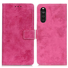 Custodia Portafoglio In Pelle Cover con Supporto D05Y per Sony Xperia 10 III SOG04 Rosa Caldo