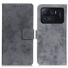 Custodia Portafoglio In Pelle Cover con Supporto D05Y per Xiaomi Mi 11 Ultra 5G Grigio