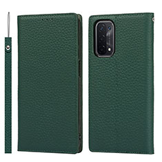 Custodia Portafoglio In Pelle Cover con Supporto D06T per OnePlus Nord N200 5G Verde