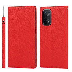 Custodia Portafoglio In Pelle Cover con Supporto D06T per Oppo A54 5G Rosso