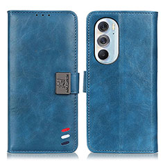 Custodia Portafoglio In Pelle Cover con Supporto D06Y per Motorola Moto Edge 30 Pro 5G Blu