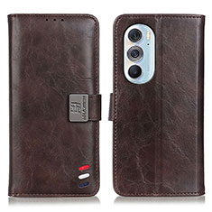 Custodia Portafoglio In Pelle Cover con Supporto D06Y per Motorola Moto Edge X30 5G Marrone