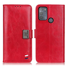 Custodia Portafoglio In Pelle Cover con Supporto D06Y per Motorola Moto G50 Rosso