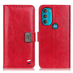 Custodia Portafoglio In Pelle Cover con Supporto D06Y per Motorola Moto G71 5G Rosso