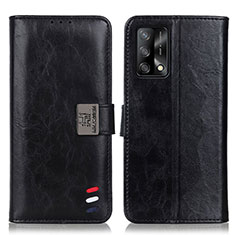 Custodia Portafoglio In Pelle Cover con Supporto D06Y per Oppo F19 Nero