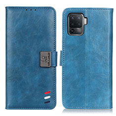 Custodia Portafoglio In Pelle Cover con Supporto D06Y per Oppo Reno5 F Blu