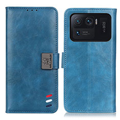 Custodia Portafoglio In Pelle Cover con Supporto D06Y per Xiaomi Mi 11 Ultra 5G Blu