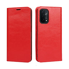 Custodia Portafoglio In Pelle Cover con Supporto D07T per Oppo A74 5G Rosso