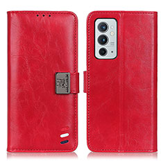 Custodia Portafoglio In Pelle Cover con Supporto D07Y per OnePlus 9RT 5G Rosso