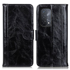 Custodia Portafoglio In Pelle Cover con Supporto D07Y per Oppo A54 5G Nero