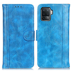 Custodia Portafoglio In Pelle Cover con Supporto D07Y per Oppo F19 Pro Cielo Blu