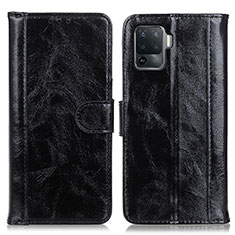 Custodia Portafoglio In Pelle Cover con Supporto D07Y per Oppo F19 Pro Nero