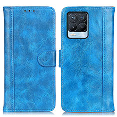 Custodia Portafoglio In Pelle Cover con Supporto D07Y per Realme 8 Pro Cielo Blu