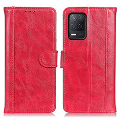 Custodia Portafoglio In Pelle Cover con Supporto D07Y per Realme 8s 5G Rosso