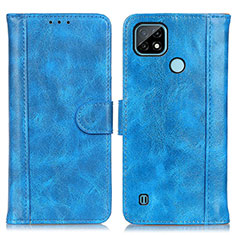 Custodia Portafoglio In Pelle Cover con Supporto D07Y per Realme C21 Cielo Blu