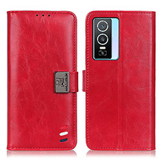 Custodia Portafoglio In Pelle Cover con Supporto D07Y per Vivo Y76s 5G Rosso