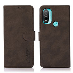 Custodia Portafoglio In Pelle Cover con Supporto D08Y per Motorola Moto E20 Marrone