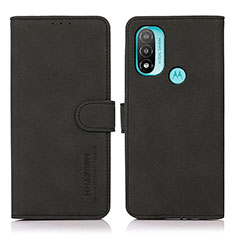 Custodia Portafoglio In Pelle Cover con Supporto D08Y per Motorola Moto E30 Nero