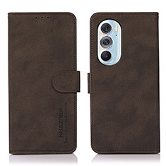 Custodia Portafoglio In Pelle Cover con Supporto D08Y per Motorola Moto Edge Plus (2022) 5G Marrone