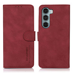 Custodia Portafoglio In Pelle Cover con Supporto D08Y per Motorola Moto Edge S30 5G Rosso