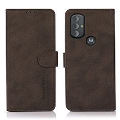 Custodia Portafoglio In Pelle Cover con Supporto D08Y per Motorola Moto G Power (2022) Marrone