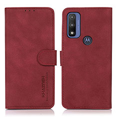 Custodia Portafoglio In Pelle Cover con Supporto D08Y per Motorola Moto G Pure Rosso