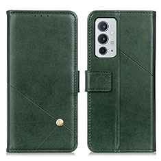 Custodia Portafoglio In Pelle Cover con Supporto D08Y per OnePlus 9RT 5G Verde