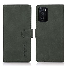 Custodia Portafoglio In Pelle Cover con Supporto D08Y per Oppo A55S 5G Verde