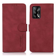 Custodia Portafoglio In Pelle Cover con Supporto D08Y per Oppo A74 4G Rosso