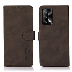 Custodia Portafoglio In Pelle Cover con Supporto D08Y per Oppo F19 Marrone