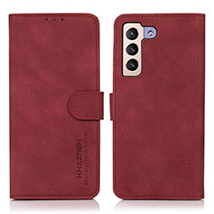 Custodia Portafoglio In Pelle Cover con Supporto D08Y per Samsung Galaxy S22 Plus 5G Rosso