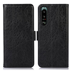 Custodia Portafoglio In Pelle Cover con Supporto D08Y per Sony Xperia 5 III SO-53B Nero