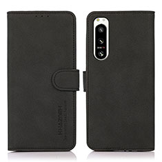 Custodia Portafoglio In Pelle Cover con Supporto D08Y per Sony Xperia 5 IV Nero