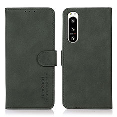 Custodia Portafoglio In Pelle Cover con Supporto D08Y per Sony Xperia 5 IV Verde