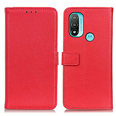 Custodia Portafoglio In Pelle Cover con Supporto D09Y per Motorola Moto E20 Rosso