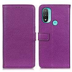 Custodia Portafoglio In Pelle Cover con Supporto D09Y per Motorola Moto E20 Viola