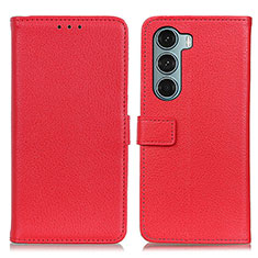 Custodia Portafoglio In Pelle Cover con Supporto D09Y per Motorola Moto Edge S30 5G Rosso