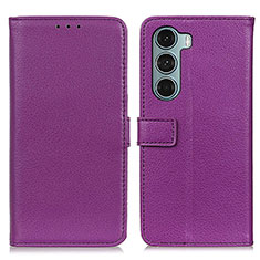 Custodia Portafoglio In Pelle Cover con Supporto D09Y per Motorola Moto Edge S30 5G Viola