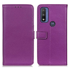 Custodia Portafoglio In Pelle Cover con Supporto D09Y per Motorola Moto G Pure Viola