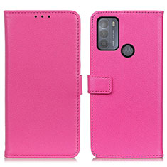 Custodia Portafoglio In Pelle Cover con Supporto D09Y per Motorola Moto G50 Rosa Caldo