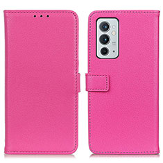 Custodia Portafoglio In Pelle Cover con Supporto D09Y per OnePlus 9RT 5G Rosa Caldo