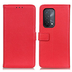 Custodia Portafoglio In Pelle Cover con Supporto D09Y per OnePlus Nord N200 5G Rosso