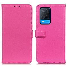 Custodia Portafoglio In Pelle Cover con Supporto D09Y per Oppo A54 4G Rosa Caldo