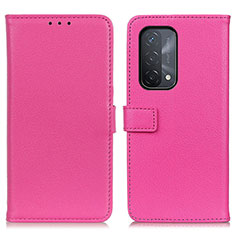 Custodia Portafoglio In Pelle Cover con Supporto D09Y per Oppo A54 5G Rosa Caldo