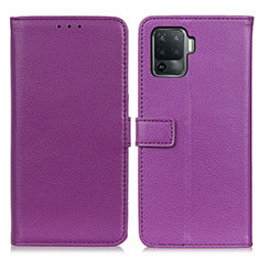 Custodia Portafoglio In Pelle Cover con Supporto D09Y per Oppo A94 4G Viola