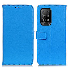 Custodia Portafoglio In Pelle Cover con Supporto D09Y per Oppo A95 5G Cielo Blu