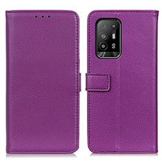 Custodia Portafoglio In Pelle Cover con Supporto D09Y per Oppo A95 5G Viola